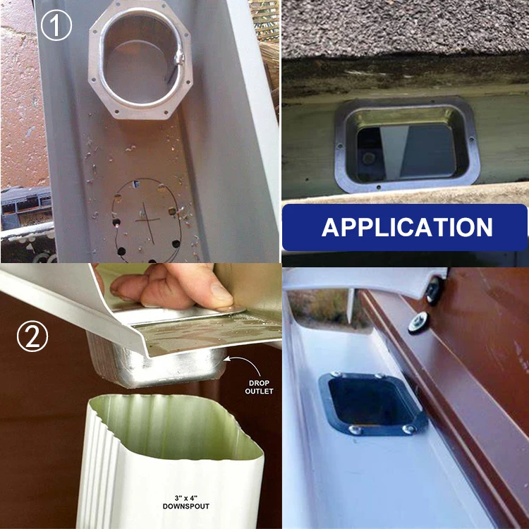Aluminum Rain Gutter Downspout Outlet for 3 Inch Round or 3x4 Downspouts