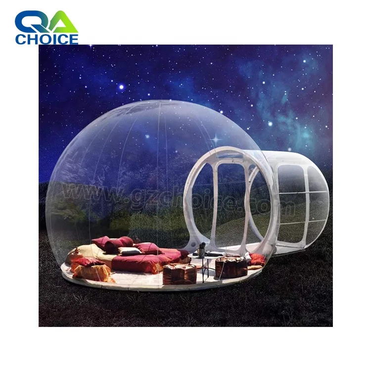 Outdoor Single Tunnel Bubble Tent Inflatable Bubble Dome Tent Clear Bubble Tent
