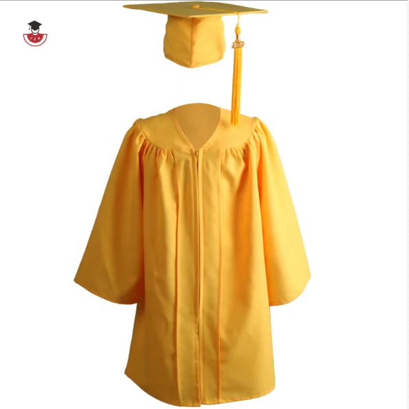 Wholesale High Quality Cheap Colorful Kids Graduation Gown for Children  Yellow and Green Kindergarten Graduation Gown