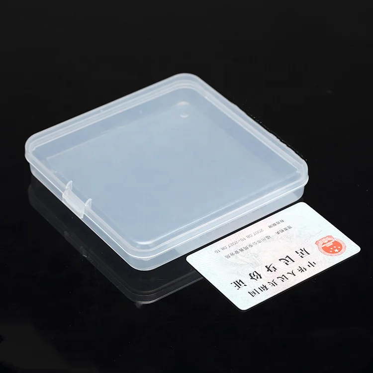 100pcs 8.2*8.2*2.3cm Transparent Plastic Boxes Storage Packaging