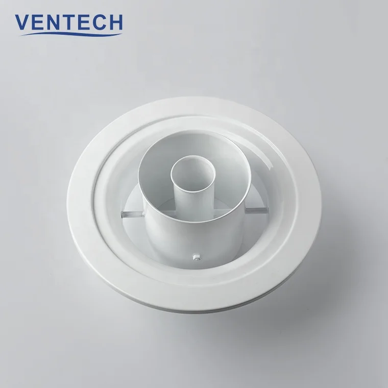 Hvac Air conditioning round ceiling diffuser  aluminum ring adjustable jet air diffuser