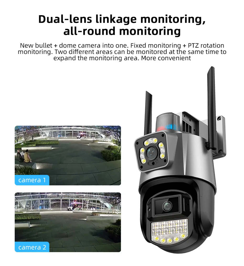 Kerui Icsee 6mp Outdoor Cctv Security Camera Dual Lens Wifi Network ...