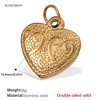 Pj447g double-sided solid Winged Heart pendant
