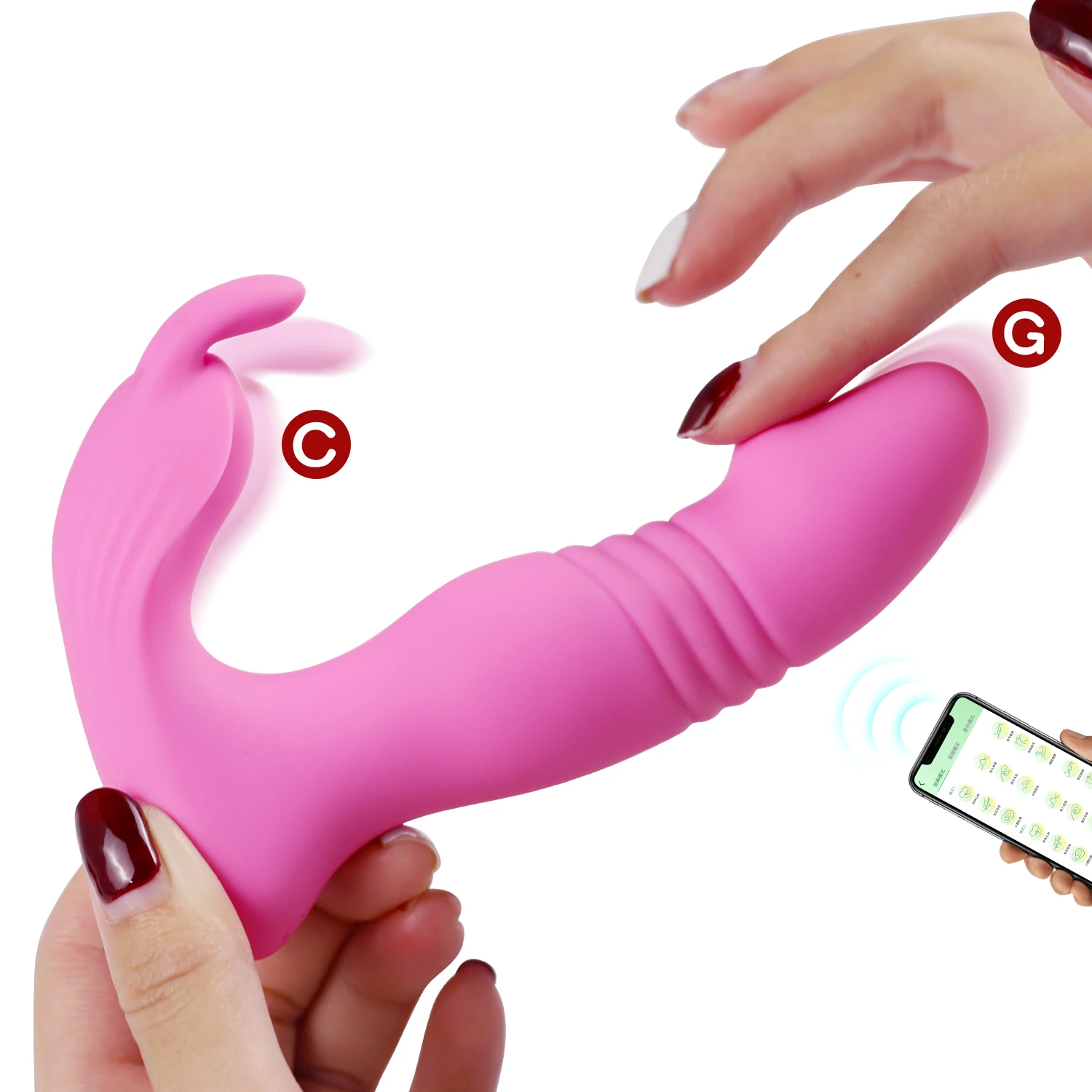 G Spot Rabbit Vibrator Heating Function Bunny Ears For Clitoris G Spot