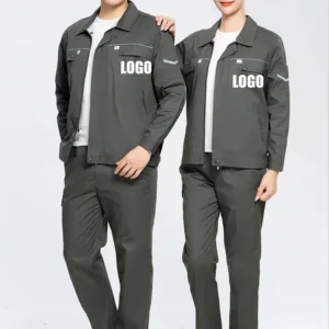 Wear-resistant Breathable Set 60% Cotton Men's Women's Construction Long Sleeve Uniforms Industrial Workwear Work Clothes