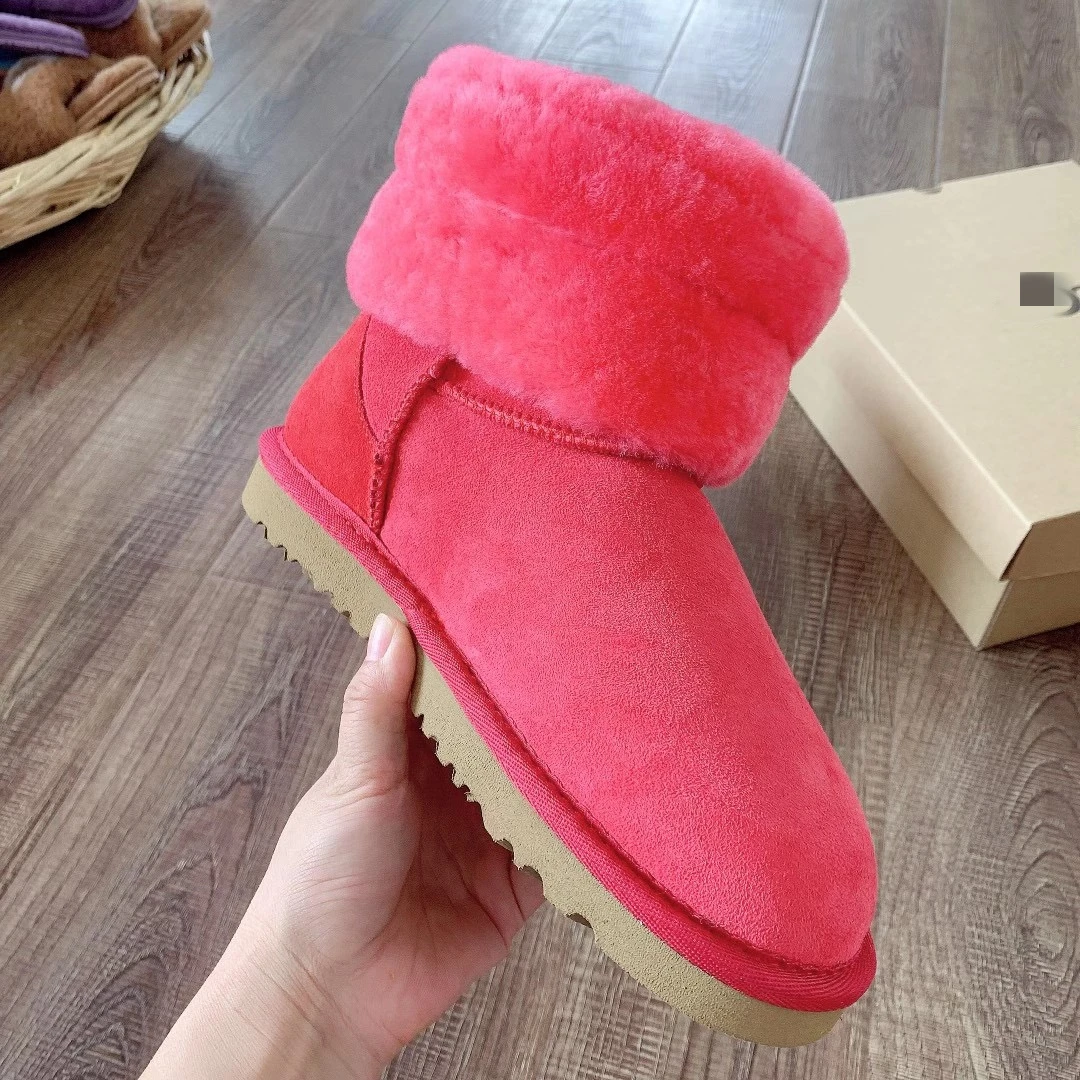 Women's Fluff Mini Quilted Boot Real Australian Wool Winter Warm Snow