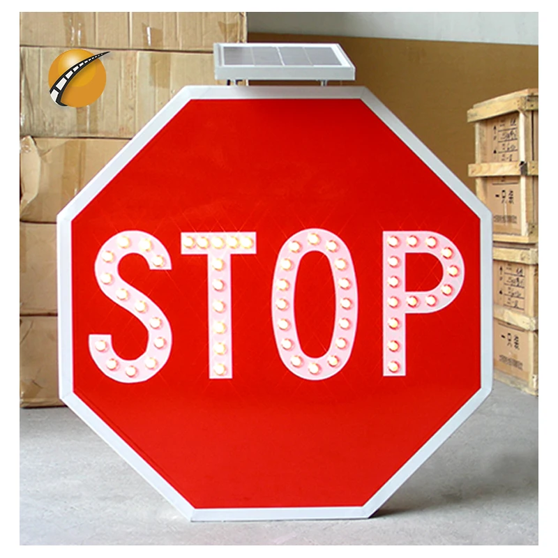 Stop Sign LED AC Powered Solar Blinking Traffic Sign
