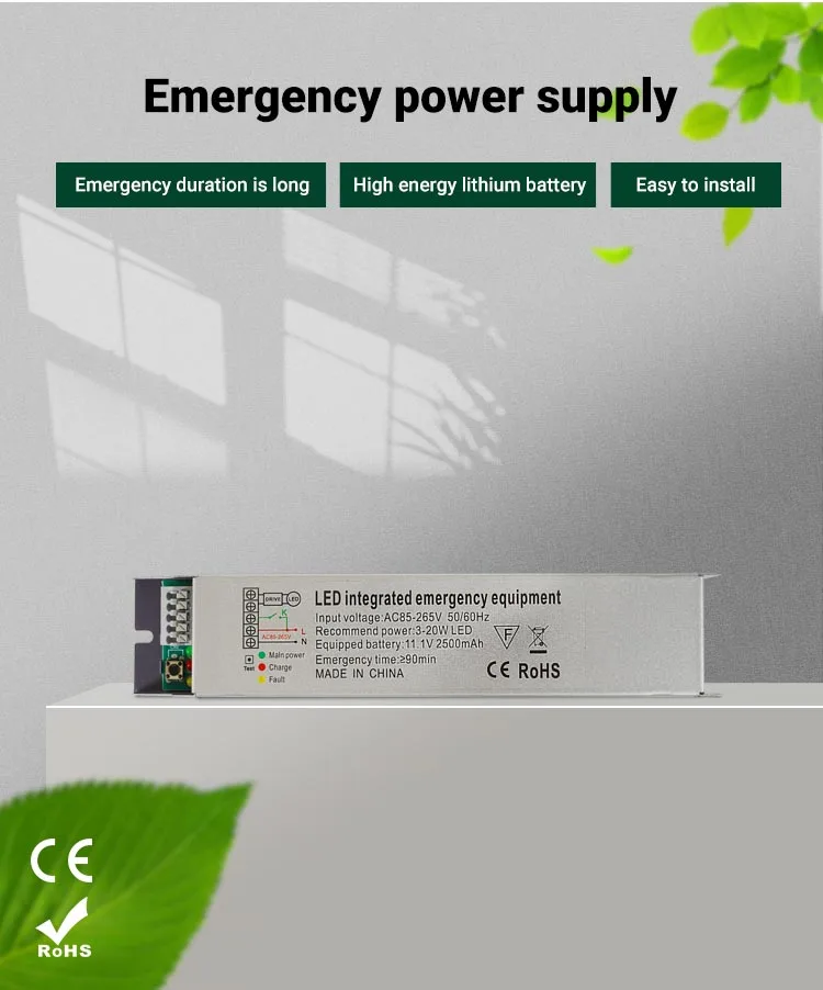 Hot Selling 3W 20W Battery Power Rechargeable Led Emergency Driver Power Supply