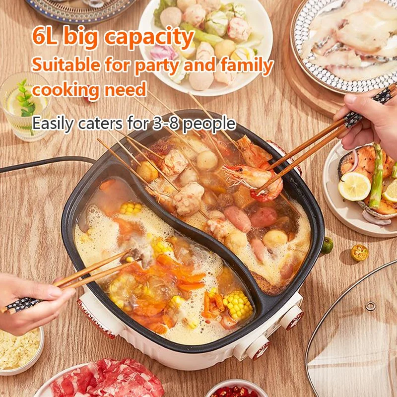 Multifunction Hotpot Cookers - Dual Sided Electric Pots