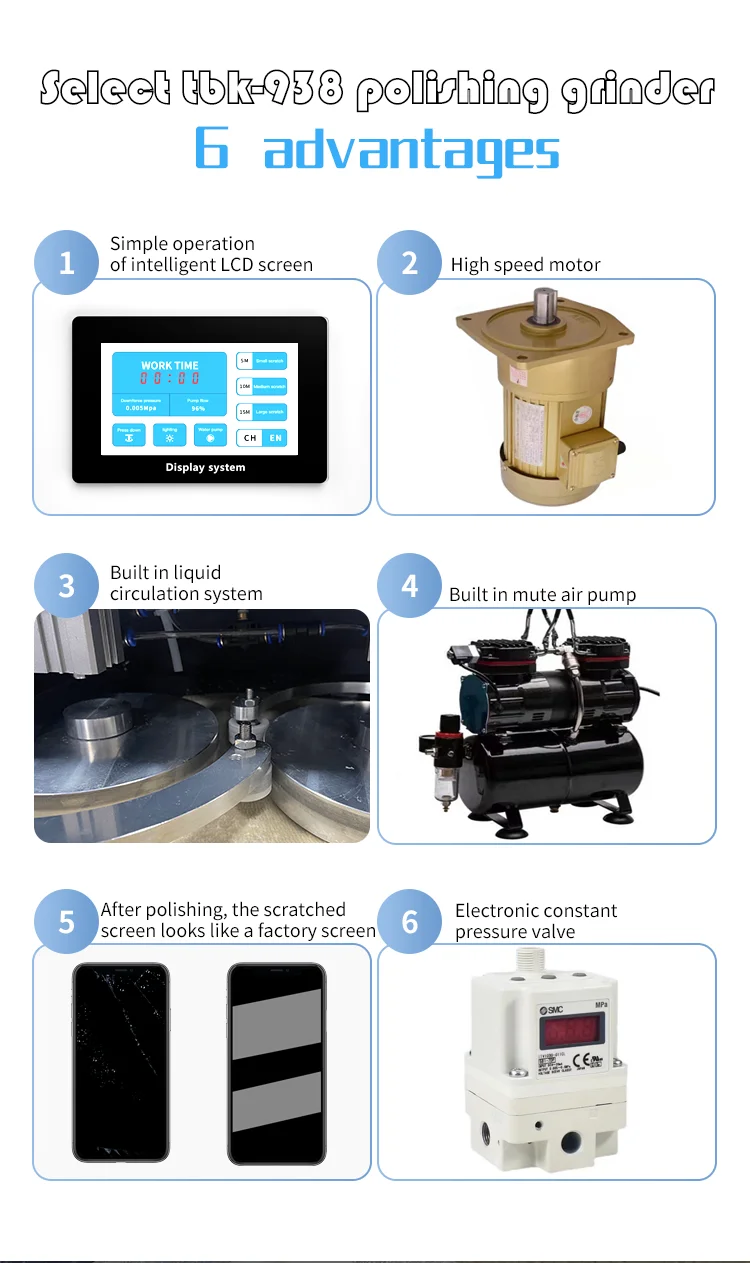 Tbk 938 Grinding Polisher Repair Lcd Screen Machine Intelligent