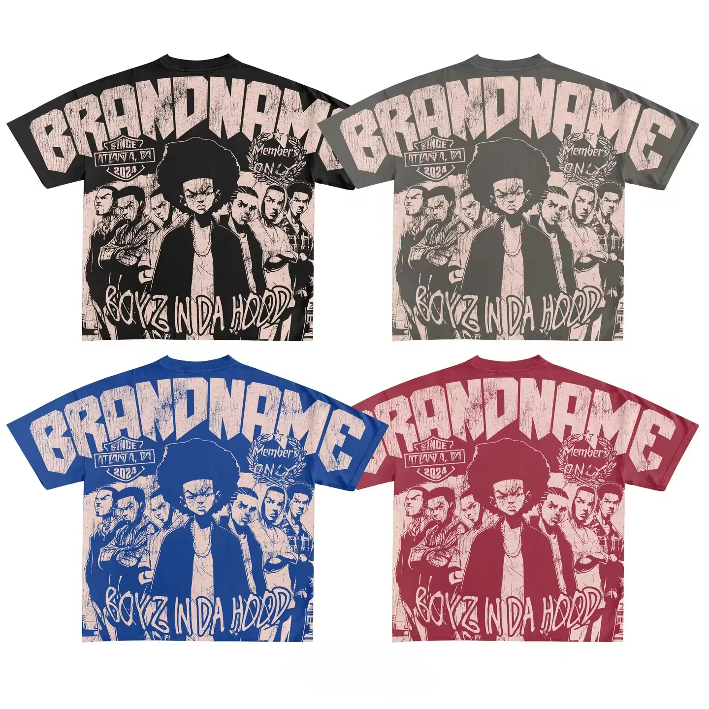 Custom Vintage Screen Print 100% Cotton Distressed Premium Boxy Heavyweigh Oversized Graphic T-shirts for Men gallery 6