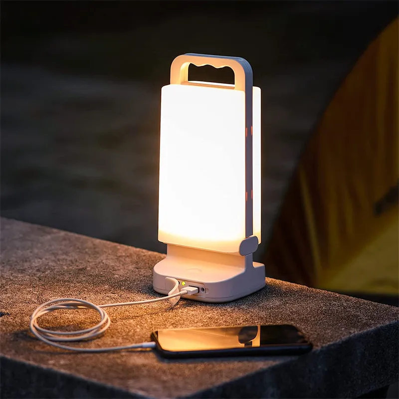 Solar Camping Light 4400mah Rechargeable Lantern 2in1 Dimmable Super