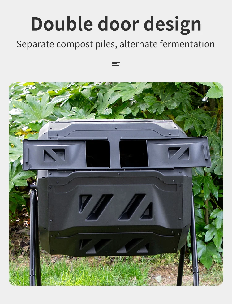 High Quality 160l Outdoor Garden Rotating Tumbling Compost Bin With