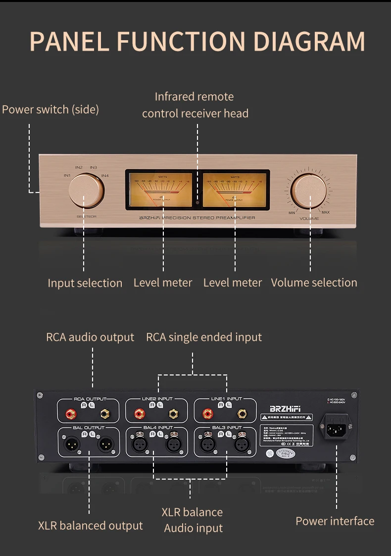 BRZHIFI 110dB Reference Accuphase C-245 2 Channel Remote Control HiFi Hi-end Transistor Power Preamplifier manufacture