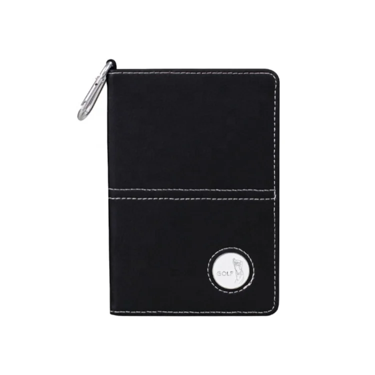Custom Magnetic Golf Ball Marker Black PU  Leather Golf Score Card Holders