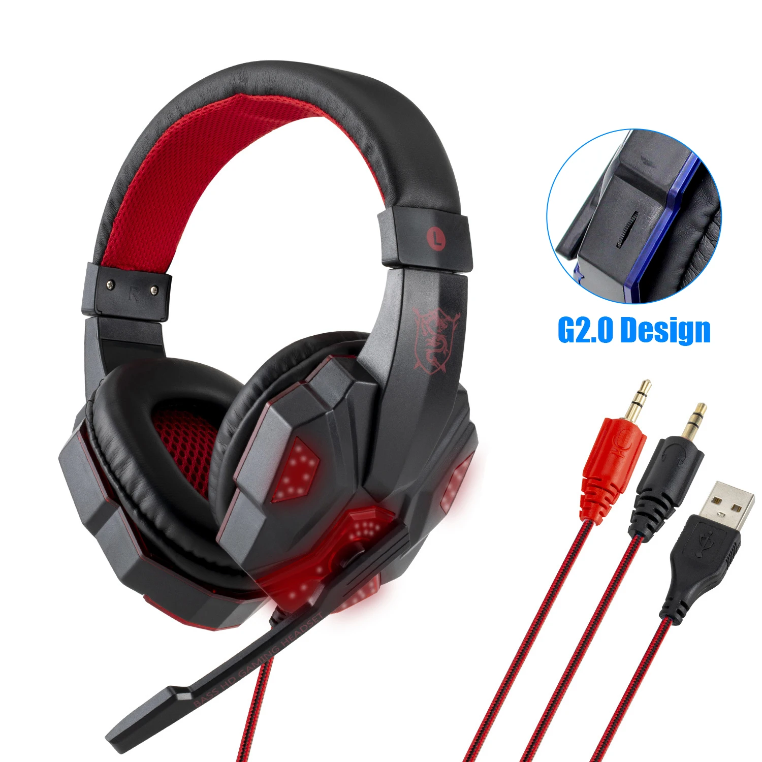 Best Cheap Cool Vibration Gaming Headset With Microphone PC Casque Game