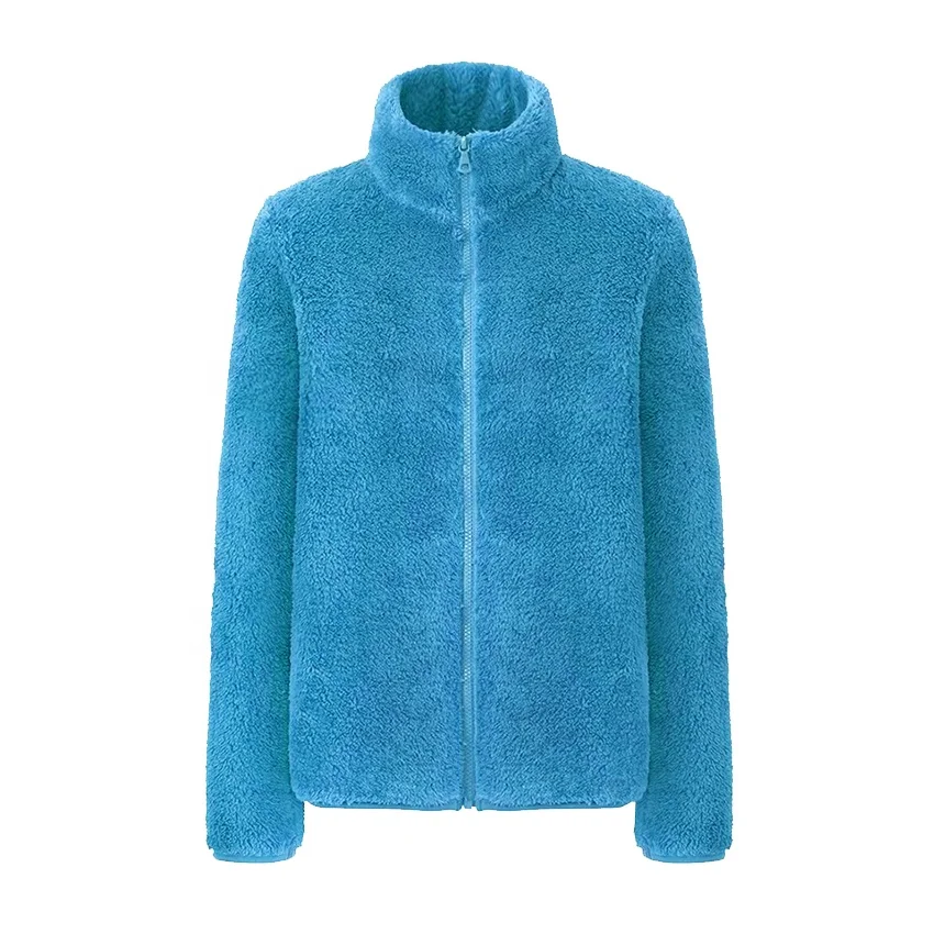 womens oversized full zip faux fur sherpa fleece coat streetwear