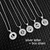 Silver letter with box chain