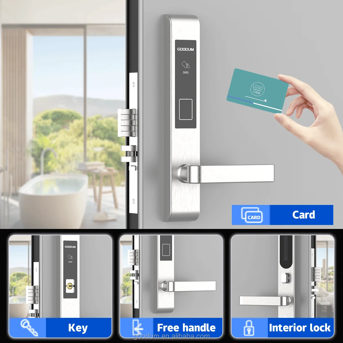 Goodum Smart Office Secure Rfid Key Card Lock Digital Door Lock With