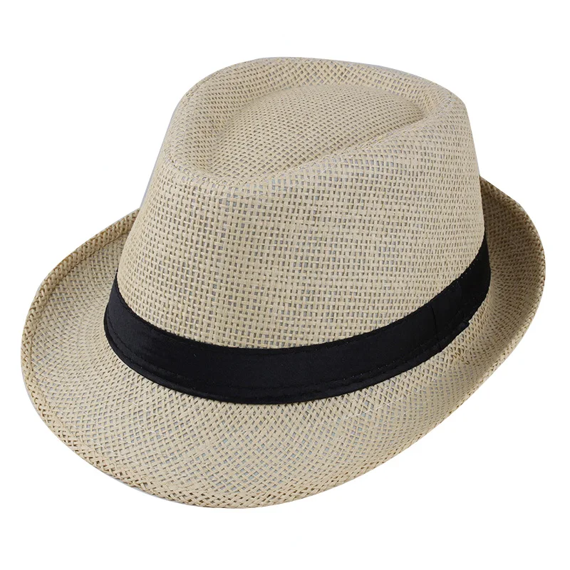 Straw Fedora Hat Summer Sun Protection Mens Paper Hats Cuban Straw Hat