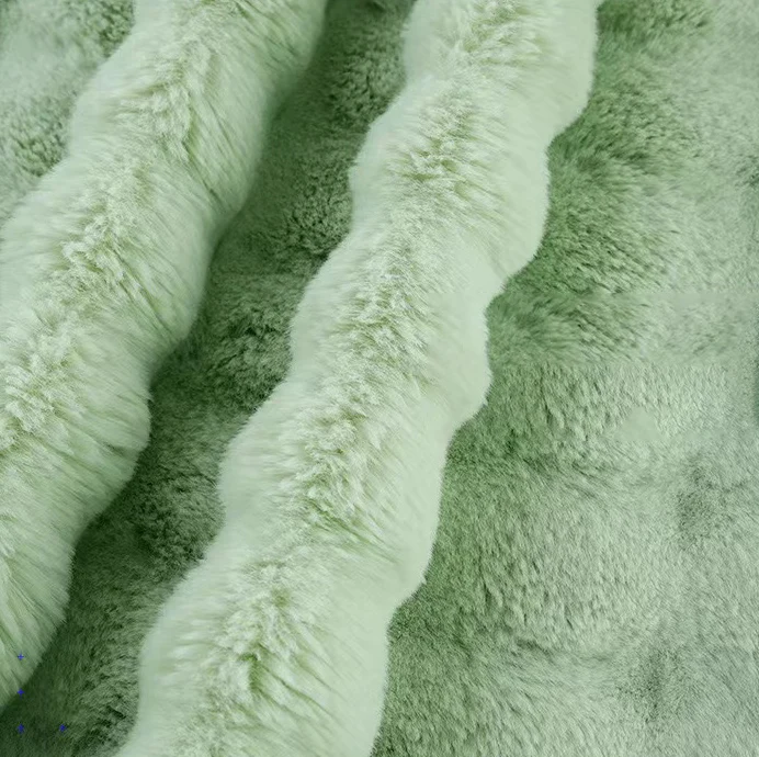 Wholesale Custom Solid Color Rabbit Bubbly Faux Fur Fabric Knitted Home Textile From Factory Supply