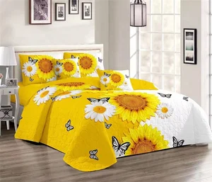 Europe Style Luxury High Quality Quilted Bedspread Set Most Popular King Size Bedcover with Plant Pattern Home Use Bedspreads