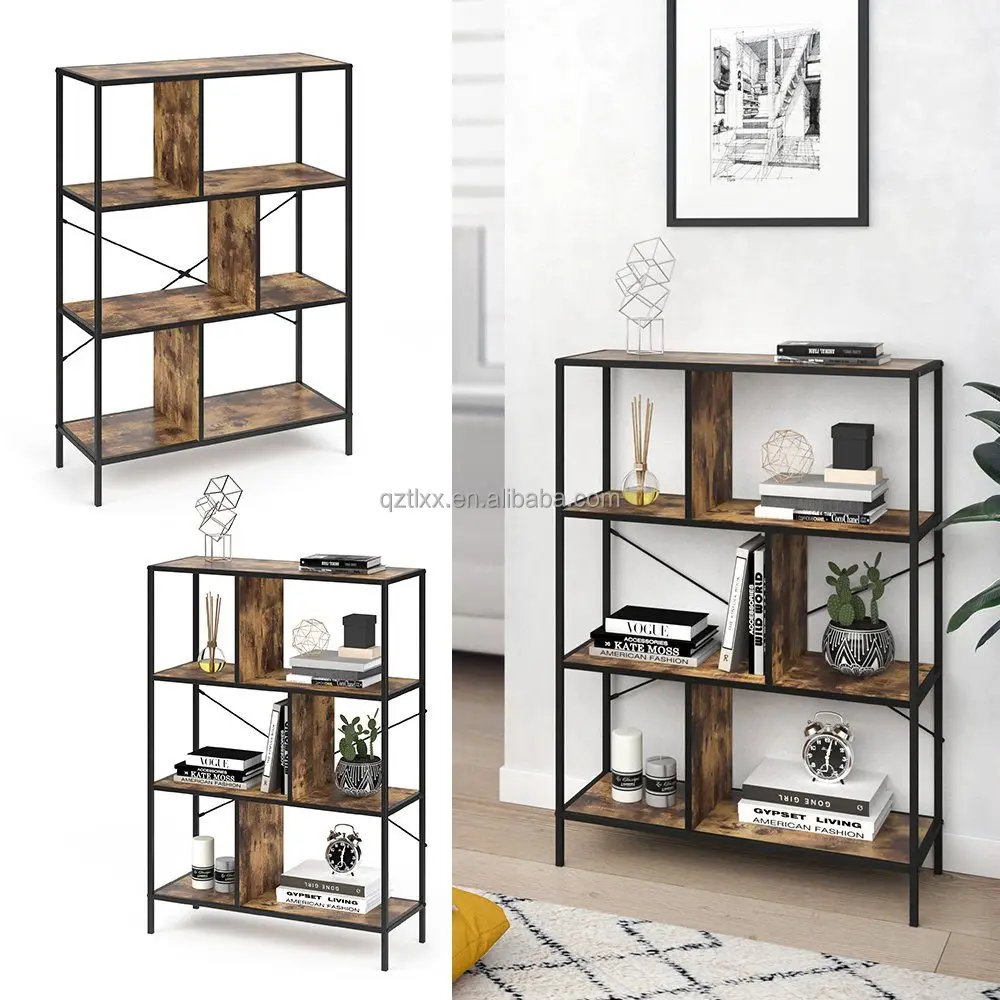 Mainstays 3-Shelf Wood Bookcase – Wide Adjustable Shelving, Rustic Oak Finish