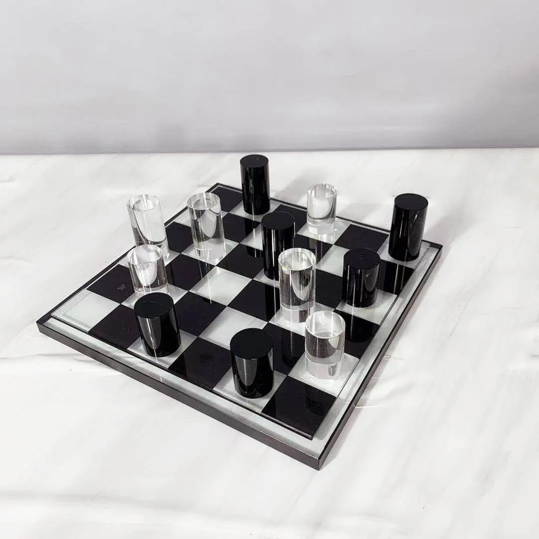 Exquisite High End Gift Crystal Chess Board Educational Desktop Game Set for Home Decor