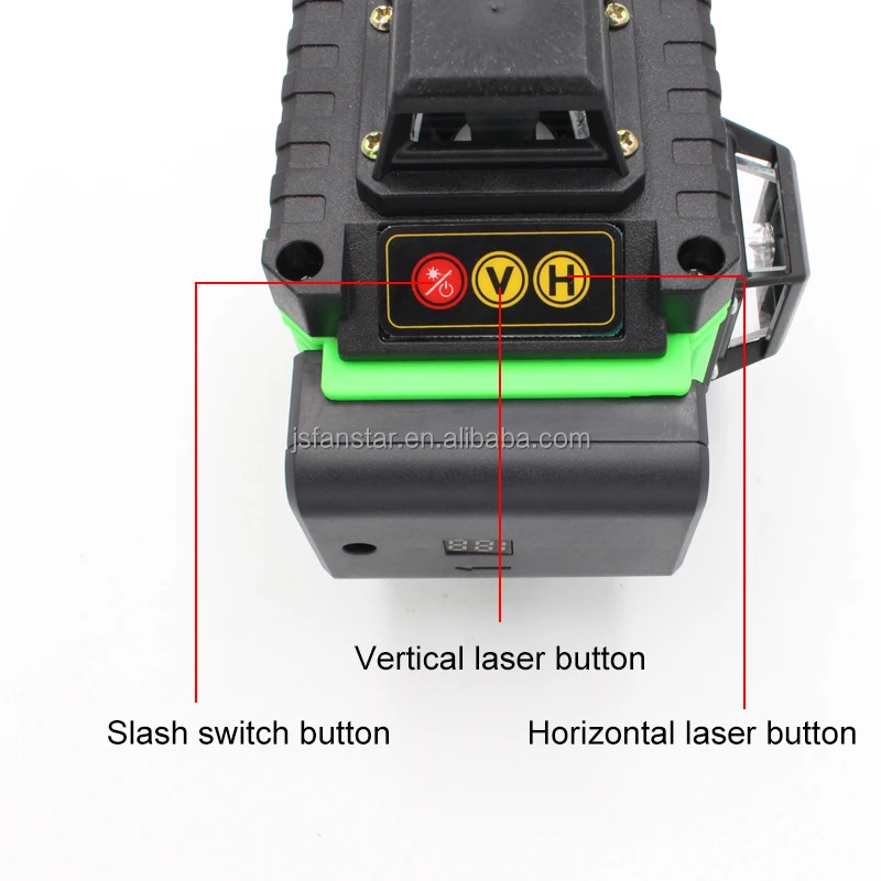 Indoor self leveling 3d laser level rotary 360 green 12 lasers lithium with manual