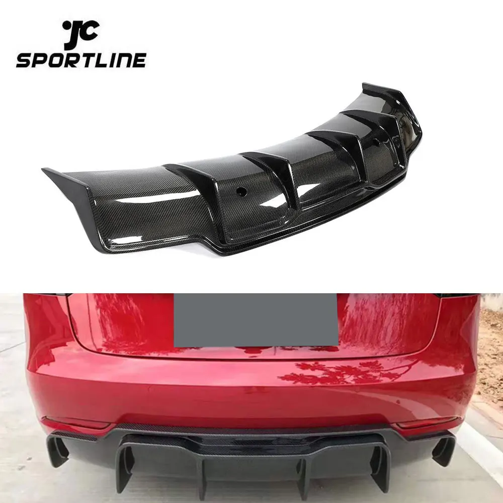 JCSPORTLINE リアリップ リアディフューザーfor アルファロミオ ジュリア （Alfa Romeo）Giulia セダン 標準バンパー 4ドア 2017-2019 モデルに対応 並行輸入品 JCSPORTLINE カーボン製 リア ディフューザー for アウディ A3 S-Line