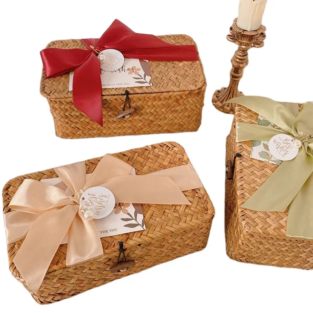 Creative Hand Gift Box Exquisite Bow Gift Box Customized Gift Box With Woven Design Support