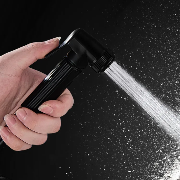 Bathroom Hand Toilet Sprayer Hygienic Shower Tap Wall Mount Bidet Faucet Black 