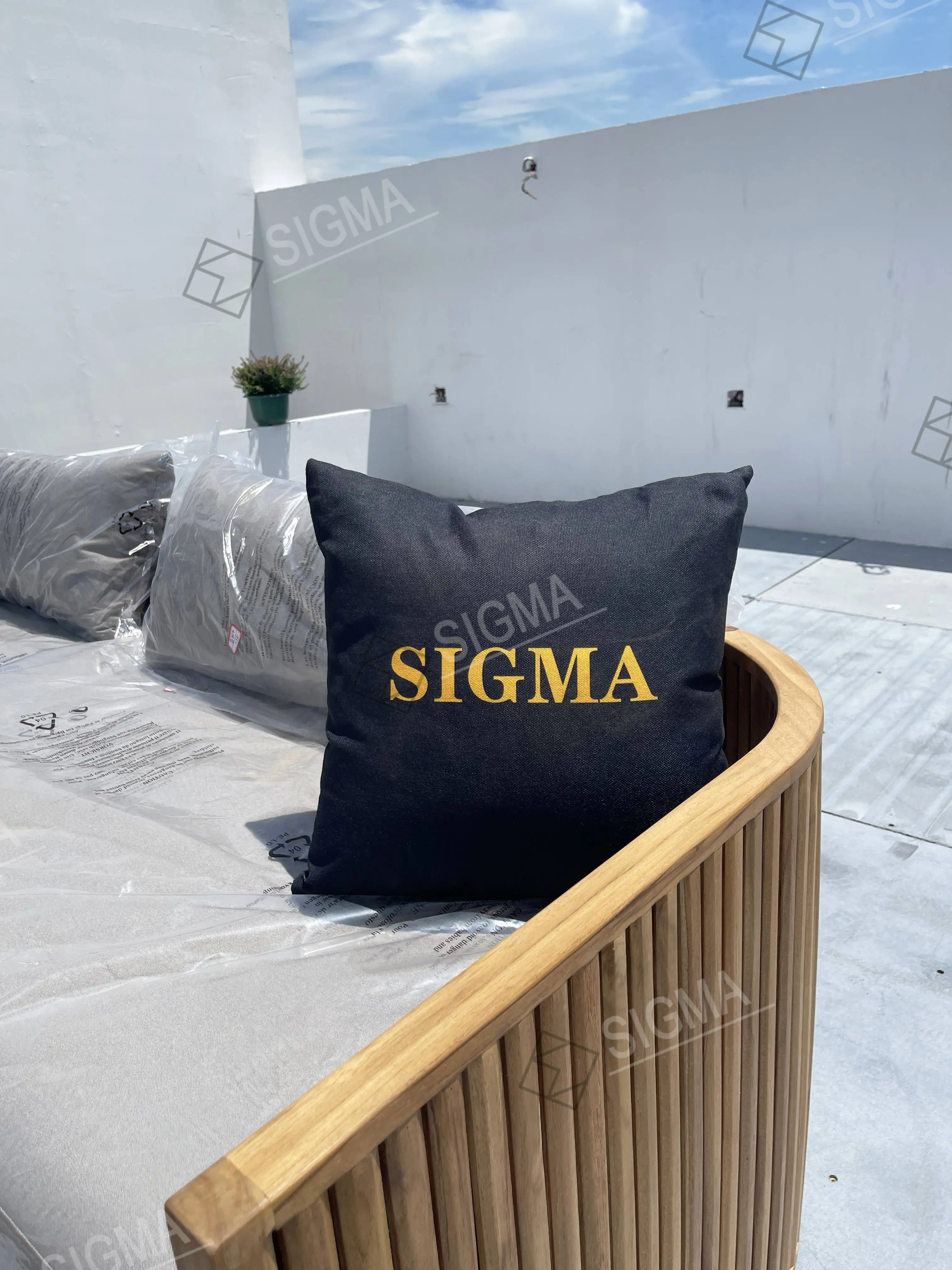 Sigma Outdoor furniture set garden sofa set furniture sectional sofa teak wood lounge chair wood coffee table outdoor seating