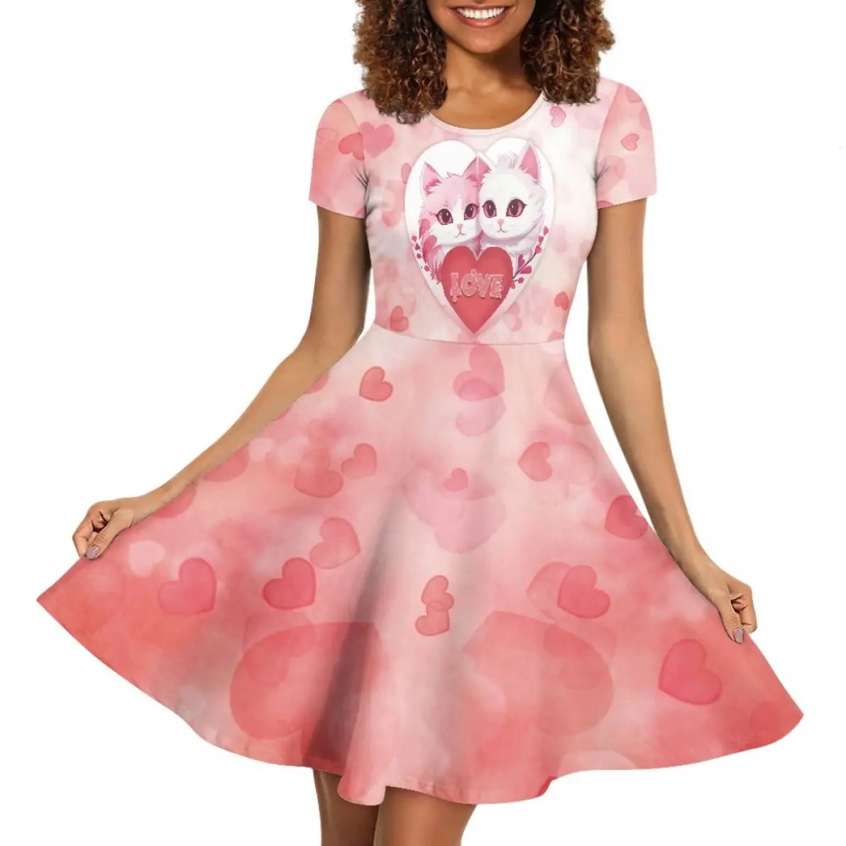 white christmas dresses Valentines Day Red Pink Polka Dot Boutique Girl Handmade Dress – Lil Bug  Clothing main image 1