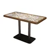 Solid wood table with ceramic tile top-12060 cm