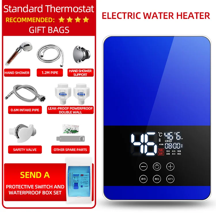 MJJEsports St-03 110V/220V Doccia Elettrica Testa 3 Temperatura Istantanea  Riscaldamento Dell'Acqua Calda Staffa Del Tubo-220V - 110V : : Fai  da te