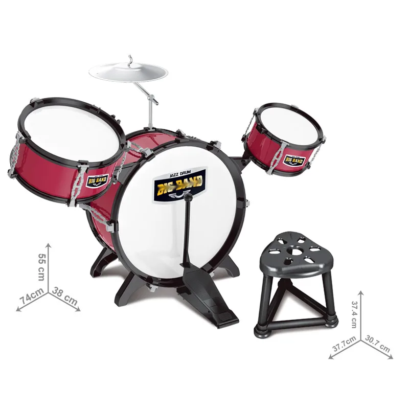 Durable Design Kids Music Instruments Toy Jazz Drum Set Toys with Realistic Sounds