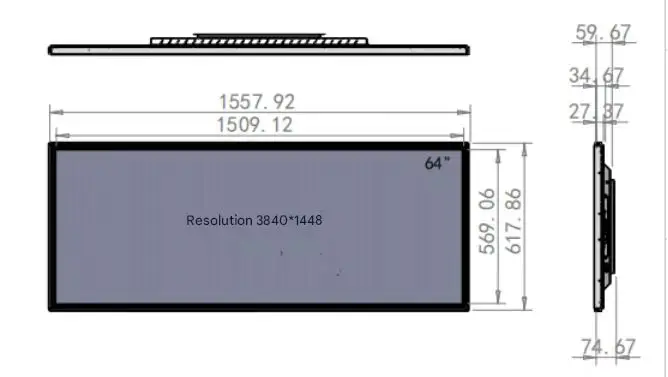 product koe 64 inch stretched bar lcd advertising display 3840x1488 resolution 400cd brightness 1 year warranty for shopping mall use-6
