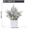 Silver Glitter Holly Frost Pine Christmas Potted Decor Plant
