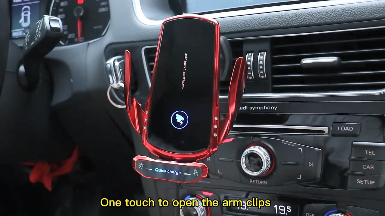 2023 New Arrival A18 Auto Clamping Connector Tips Head Support Car Phone Holder And Qi