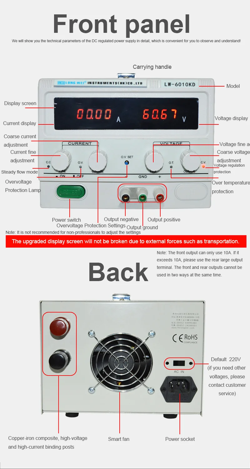15V 30A Variable 450W LW1530KD LONGWEI Adjustable Switching Dc