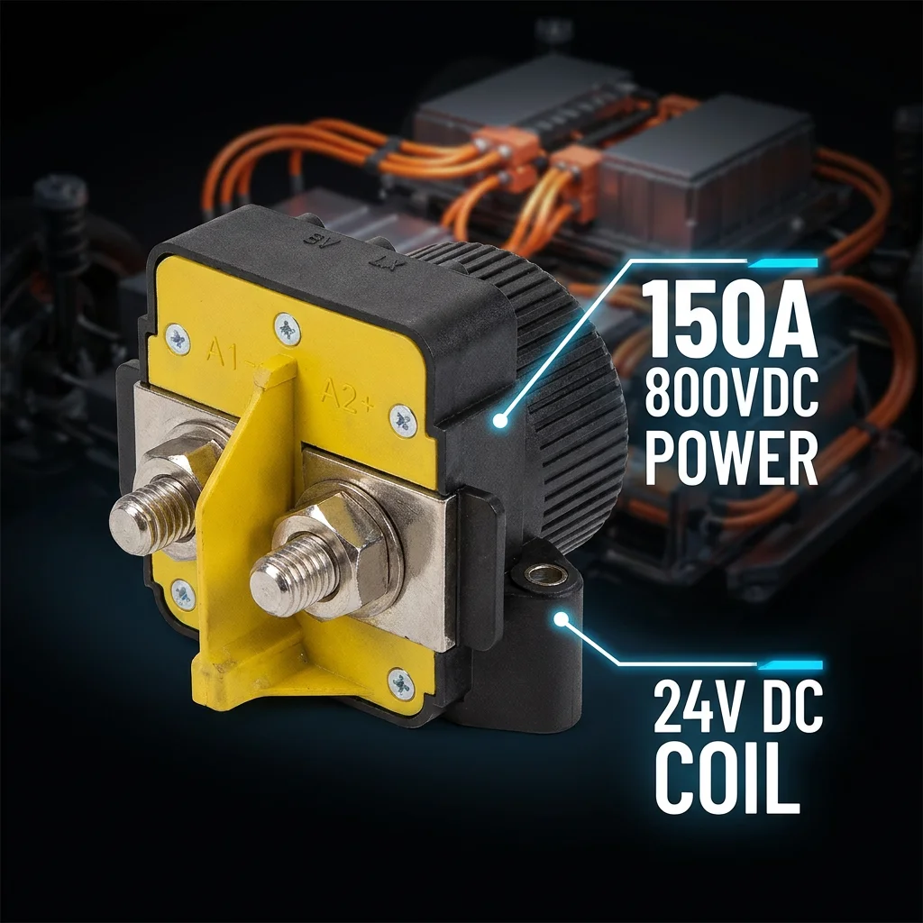 GX21CBB สำหรับคอนแทคเตอร์กระแสตรงแบบเฮอร์เมติกพรีเมียม Sensata-Gigavac 150A 800V ขดลวด 24V พร้อมขั้วเสริมสำหรับยานพาหนะไฟฟ้า (EV) และระบบจัดเก็บพลังงานแสงอาทิตย์ (Solar ESS) ขายส่ง