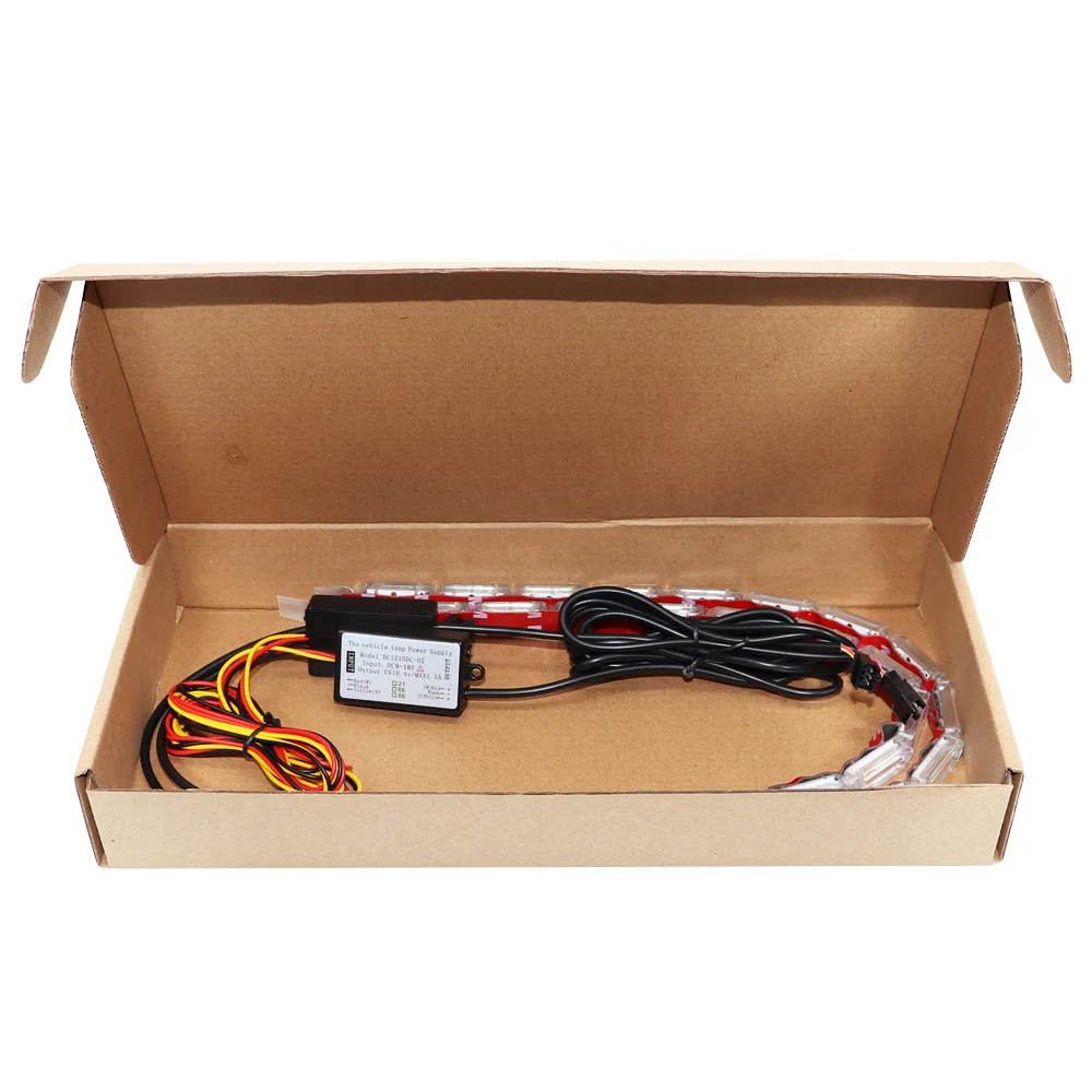 Car LED Guide Lamp Daytime Running Lights White Yellow Colour Flow Turn Signal High Brightness Modification Light Bar