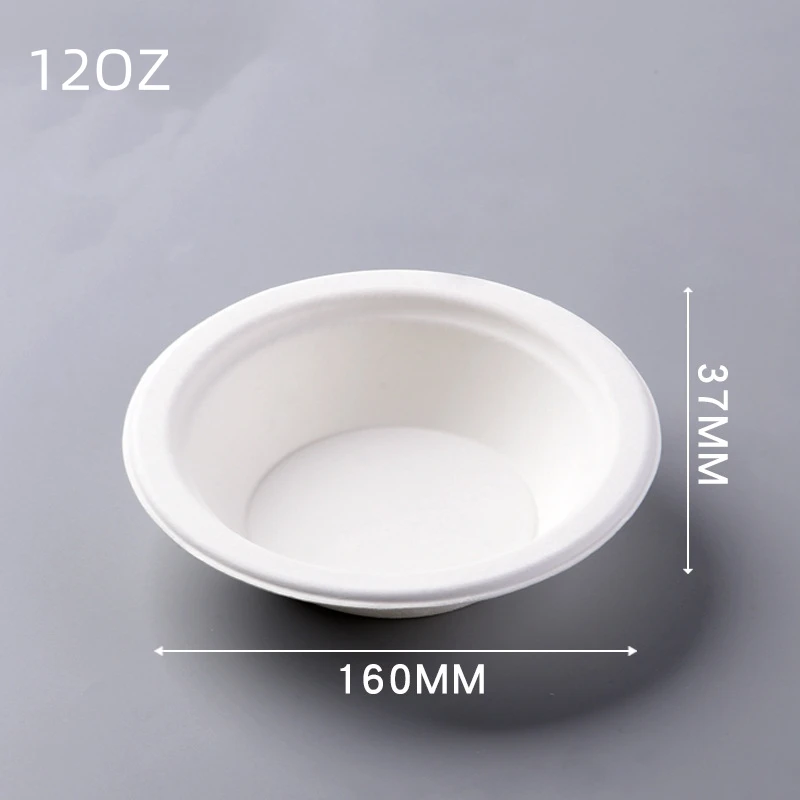 Biodegradable Disposable Sugarcane Bagasse Paper Pulp Molding Soup