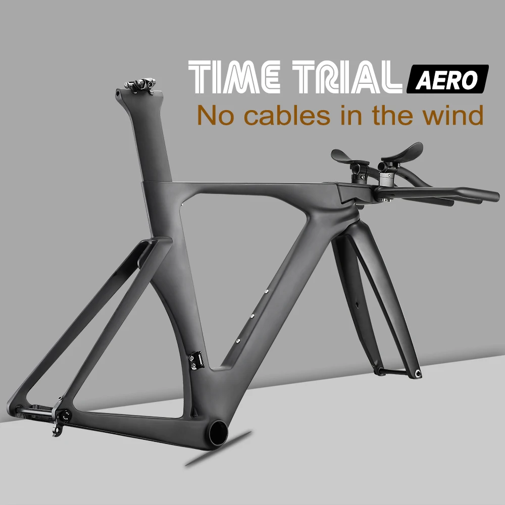 Airwolf TT Disc Bike Carbon Road Triathlon Frame 700*28C Tire Carbon Trial  Time Bicycle Frame UD Flat Mount Disc Road TT Frame