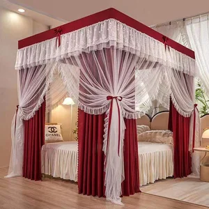 Hot Sale Large Luxury Mosquito Netting 4 Door High Quality Square Palace Mosquito Net