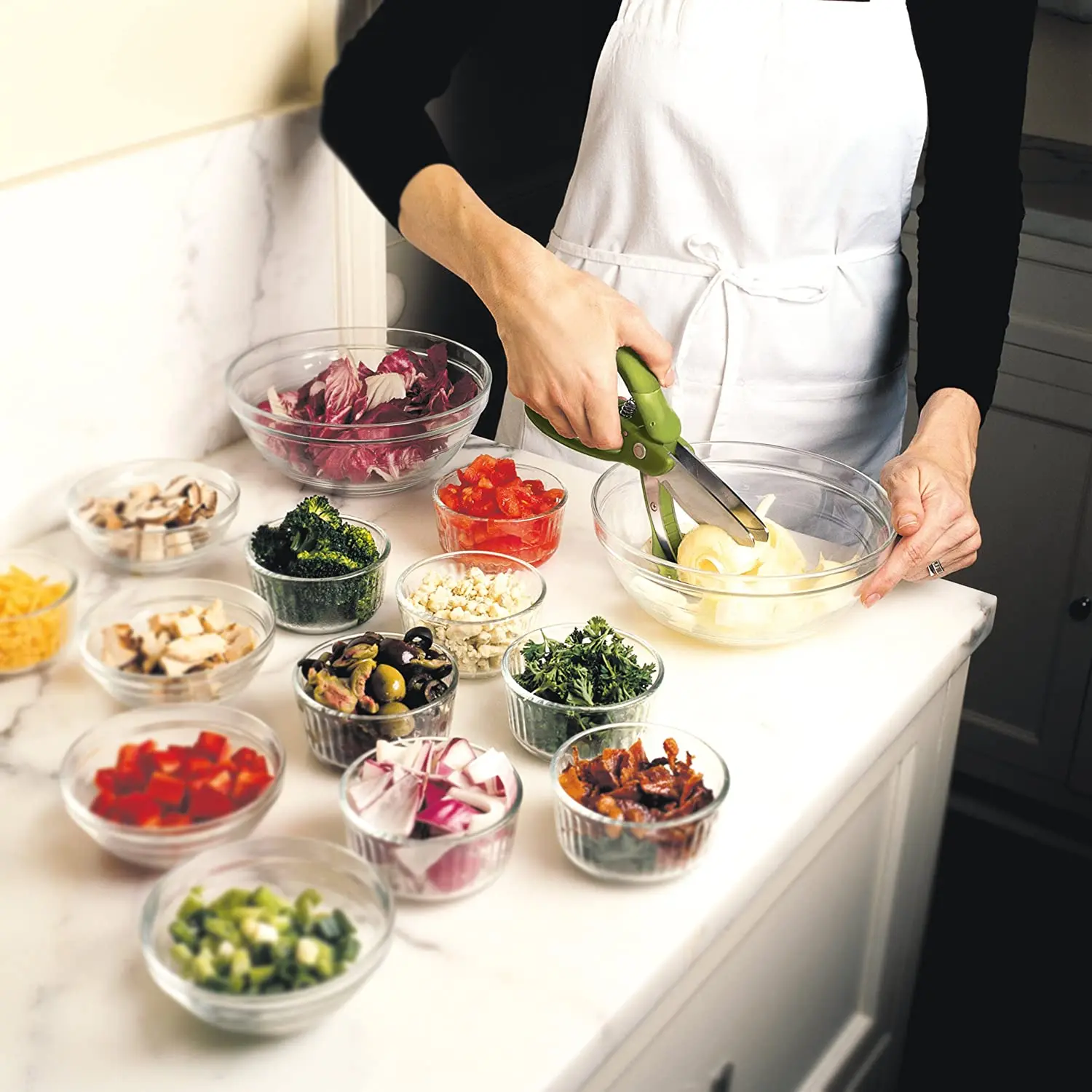 Toss & Chop Titanium Salad Scissors, Vegetable Tool