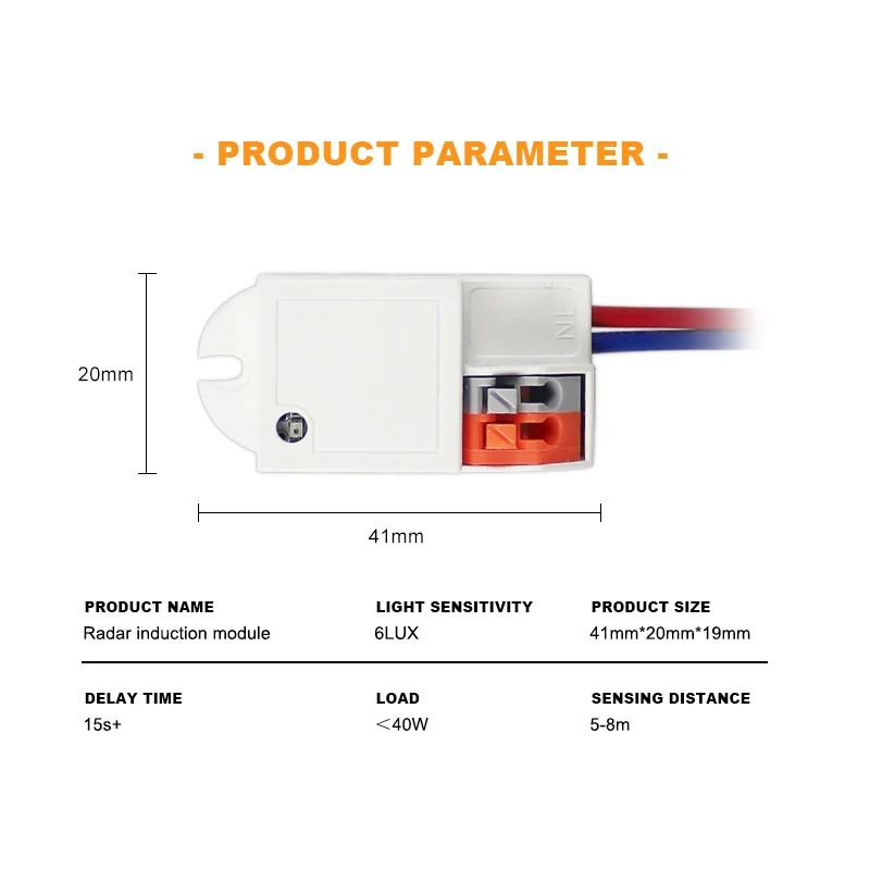 AC220V Mini 5.8GHz Auto ON OFF Microwave radar Motion sensor Detector 360 Degree HF Detector Microwave Motion Sensor switch