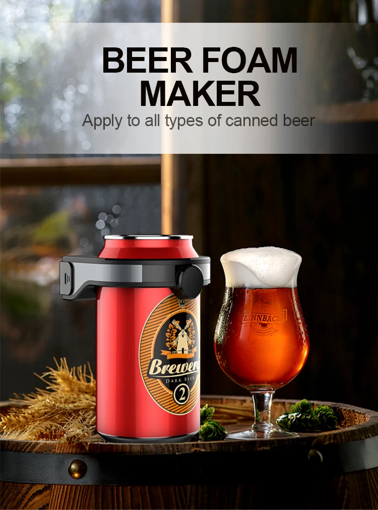 Hot Sale One Touch Handy Spit Bubble Ultrasonic Portable Micro Frother Ring Draft Beer Foamr Machine Server supplier