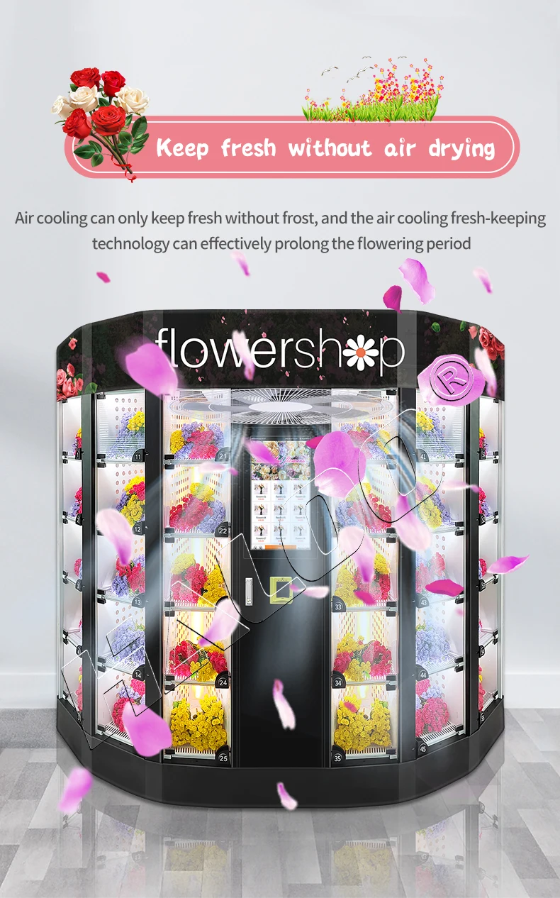 Smart Cooling Locker Vending Machine Fresh Flower Vending Machine With Refrigeration And